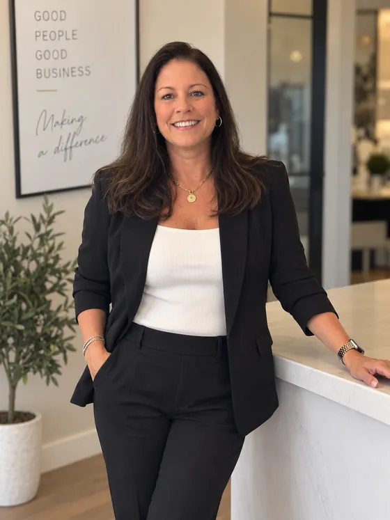 Jennifer Messina smiling in a black blazer